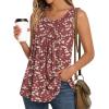 imageLONGYUAN Womens Tank Tops 2025 Summer Tunics Casual Sleeveless Shirts Ladies Loose Fit Blouses S4XLRedwhite Fl