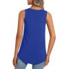imageLONGYUAN Womens Tank Tops 2025 Summer Tunics Casual Sleeveless Shirts Ladies Loose Fit Blouses S4XLRoyal Blue