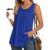 imageLONGYUAN Womens Tank Tops 2025 Summer Tunics Casual Sleeveless Shirts Ladies Loose Fit Blouses S4XLRoyal Blue
