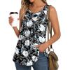 imageLONGYUAN Womens Tank Tops 2025 Summer Tunics Casual Sleeveless Shirts Ladies Loose Fit Blouses S4XLWhite Lily