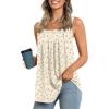 imageLONGYUAN Womens Tank Tops Summer Sleeveless Tunic Square Neck S4XLAapricot Feverfew