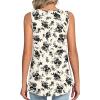 imageLONGYUAN Womens Tank Tops Summer Sleeveless Tunic Square Neck S4XLAblack Flower White