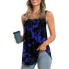 imageLONGYUAN Womens Tank Tops Summer Sleeveless Tunic Square Neck S4XLAblue Flower