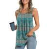 imageLONGYUAN Womens Tank Tops Summer Sleeveless Tunic Square Neck S4XLAblue Khaki