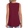 imageLONGYUAN Womens Tank Tops Summer Sleeveless Tunic Square Neck S4XLAburgundy