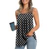 imageLONGYUAN Womens Tank Tops Summer Sleeveless Tunic Square Neck S4XLAdot Black