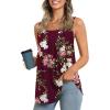 imageLONGYUAN Womens Tank Tops Summer Sleeveless Tunic Square Neck S4XLAfl Wine Red