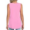 imageLONGYUAN Womens Tank Tops Summer Sleeveless Tunic Square Neck S4XLApink