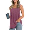 imageLONGYUAN Womens Tank Tops Summer Sleeveless Tunic Square Neck S4XLApurple Red