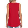 imageLONGYUAN Womens Tank Tops Summer Sleeveless Tunic Square Neck S4XLAred