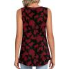 imageLONGYUAN Womens Tank Tops Summer Sleeveless Tunic Square Neck S4XLAred Flower