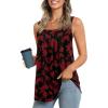 imageLONGYUAN Womens Tank Tops Summer Sleeveless Tunic Square Neck S4XLAred Flower