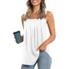 imageLONGYUAN Womens Tank Tops Summer Sleeveless Tunic Square Neck S4XLAwhite