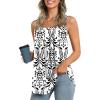 imageLONGYUAN Womens Tank Tops Summer Sleeveless Tunic Square Neck S4XLAwhite Black Lines