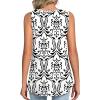 imageLONGYUAN Womens Tank Tops Summer Sleeveless Tunic Square Neck S4XLAwhite Black Lines