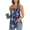 imageLONGYUAN Womens Tank Tops Summer Sleeveless Tunic Square Neck S4XLAwhite Flower
