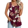 imageLONGYUAN Womens Tank Tops Summer Sleeveless Tunic Square Neck S4XLAfl Wine Red