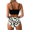 imageCHICWISH Women Bikini Sets Swimsuits Ruched Knot Front Two Piece Bathing SuitBlack