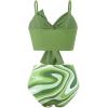 imageCHICWISH Women Bikini Sets Swimsuits Ruched Knot Front Two Piece Bathing SuitGreen