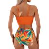 imageCHICWISH Women Bikini Sets Swimsuits Ruched Knot Front Two Piece Bathing SuitOrange