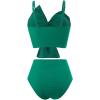 imageCHICWISH Women Bikini Sets Swimsuits Ruched Knot Front Two Piece Bathing SuitTeal