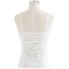 imageCHICWISH Women Blossom Lace Cami Bustier Top Sexy Spaghetti Strap V Neck Corset Going Out Party Crop Tank TopWhite