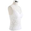 imageCHICWISH Women Blossom Lace Cami Bustier Top Sexy Spaghetti Strap V Neck Corset Going Out Party Crop Tank TopWhite