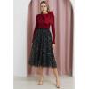 imageCHICWISH Women Bow Tied Long Sleeve Knit Top Mock Neck Slim Fitted Elegant Blouses Top Solid Wrap Pullover TopsBurgundy