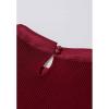 imageCHICWISH Women Bow Tied Long Sleeve Knit Top Mock Neck Slim Fitted Elegant Blouses Top Solid Wrap Pullover TopsBurgundy