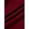 imageCHICWISH Women Bow Tied Long Sleeve Knit Top Mock Neck Slim Fitted Elegant Blouses Top Solid Wrap Pullover TopsBurgundy