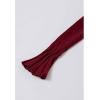 imageCHICWISH Women Bow Tied Long Sleeve Knit Top Mock Neck Slim Fitted Elegant Blouses Top Solid Wrap Pullover TopsBurgundy