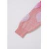 imageCHICWISH Women Cute Ombre Fuzzy Heart Valentines Knit Sweater V Neck Long Sleeve Fringe Trim Soft Casual Knit Pullover TopsPink