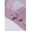 imageCHICWISH Women Cute Ombre Fuzzy Heart Valentines Knit Sweater V Neck Long Sleeve Fringe Trim Soft Casual Knit Pullover TopsPurple