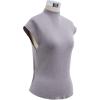 imageCHICWISH Women Summer Cap Sleeve Tops Mock Neck T Shirt Casual Back Drawstring Waist Slim Fit Knit Solid TopsWhitegrey