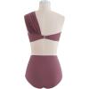imageCHICWISH Womens BlackWhiteRust RedBrown Sweet Knot OneShoulder Bikini Set SwimsuitRust Red