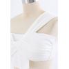 imageCHICWISH Womens BlackWhiteRust RedBrown Sweet Knot OneShoulder Bikini Set SwimsuitWhite