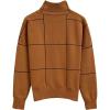 imageCHICWISH Womens Fall Turtleneck Sweater Pullover Plaid Long Sleeve Casual Knitted Winter Checkered Sweaters TopsPumpkin Gridturtleneck