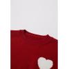 imageCHICWISH Womens Pullover Sweaters Cute Heart Crew Neck Knit Sweater Puff Sleeve Casual TopsRed