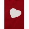 imageCHICWISH Womens Pullover Sweaters Cute Heart Crew Neck Knit Sweater Puff Sleeve Casual TopsRed