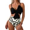 imageCHICWISH Women Bikini Sets Swimsuits Ruched Knot Front Two Piece Bathing SuitBlack
