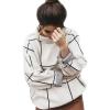 imageCHICWISH Womens Fall Turtleneck Sweater Pullover Plaid Long Sleeve Casual Knitted Winter Checkered Sweaters TopsCreamturtleneck