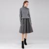 imageCHICWISH Women Comfy Casual Long Sleeve Heart Shape Patched GreyWhiteNavy Knit Top Pullover SweaterGrey