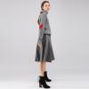 imageCHICWISH Women Comfy Casual Long Sleeve Heart Shape Patched GreyWhiteNavy Knit Top Pullover SweaterGrey