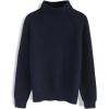 imageCHICWISH Women Comfy Casual Long Sleeve Heart Shape Patched GreyWhiteNavy Knit Top Pullover SweaterNavy