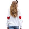 imageCHICWISH Women Comfy Casual Long Sleeve Heart Shape Patched GreyWhiteNavy Knit Top Pullover SweaterWhite