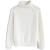 imageCHICWISH Women Comfy Casual Long Sleeve Heart Shape Patched GreyWhiteNavy Knit Top Pullover SweaterWhite