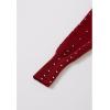 imageCHICWISH Women Crewneck Sweater Pearl Embellished Long Sleeve Cropped Casual Sweater Pullover TopsRed