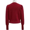imageCHICWISH Women Crewneck Sweater Pearl Embellished Long Sleeve Cropped Casual Sweater Pullover TopsRed