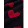 imageCHICWISH Women Romantic Hearts Knit Sweater Puff Long Sleeve Crew Neck Soft Casual Valentines Party Crop Pullover TopsBlack
