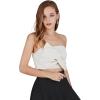 imageCHICWISH Women Strapless Tube Crop Tops Twist Knotted Front Elastic Back Sexy Going Out Bustier Corset Tank Tops WhiteWhite